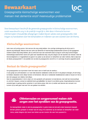 Afbeelding bij Bewaarkaart groepsgrootte kleinschalig wonen